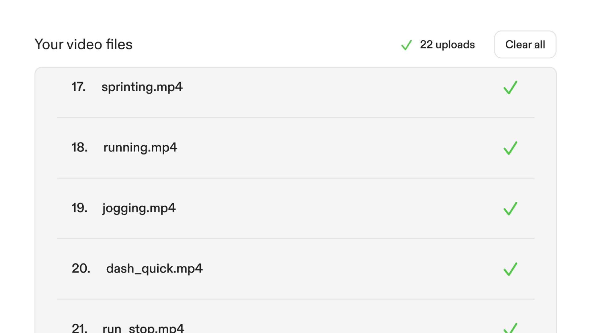 Batch Capture upload list.